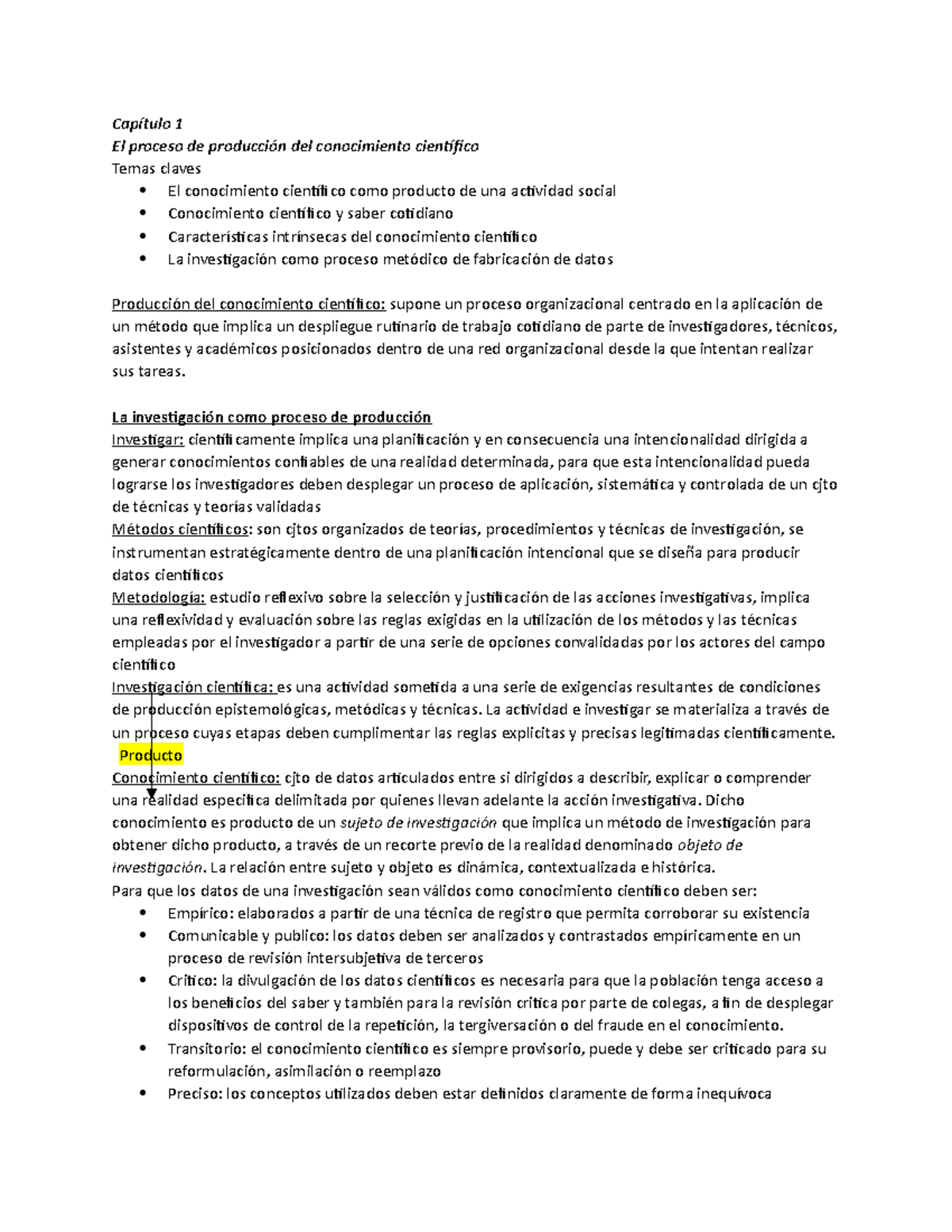 Metodologia Resumen Cap Tulo El Proceso De Producci N Del