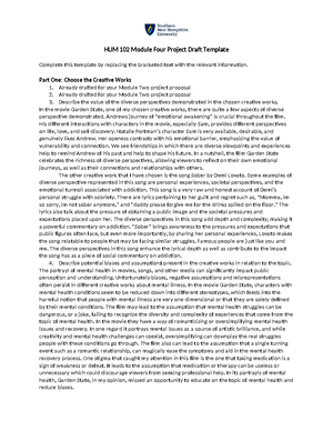 HUM 102 assignment 1-1 - Trinity Marshall, assignment 1- Three of my ...