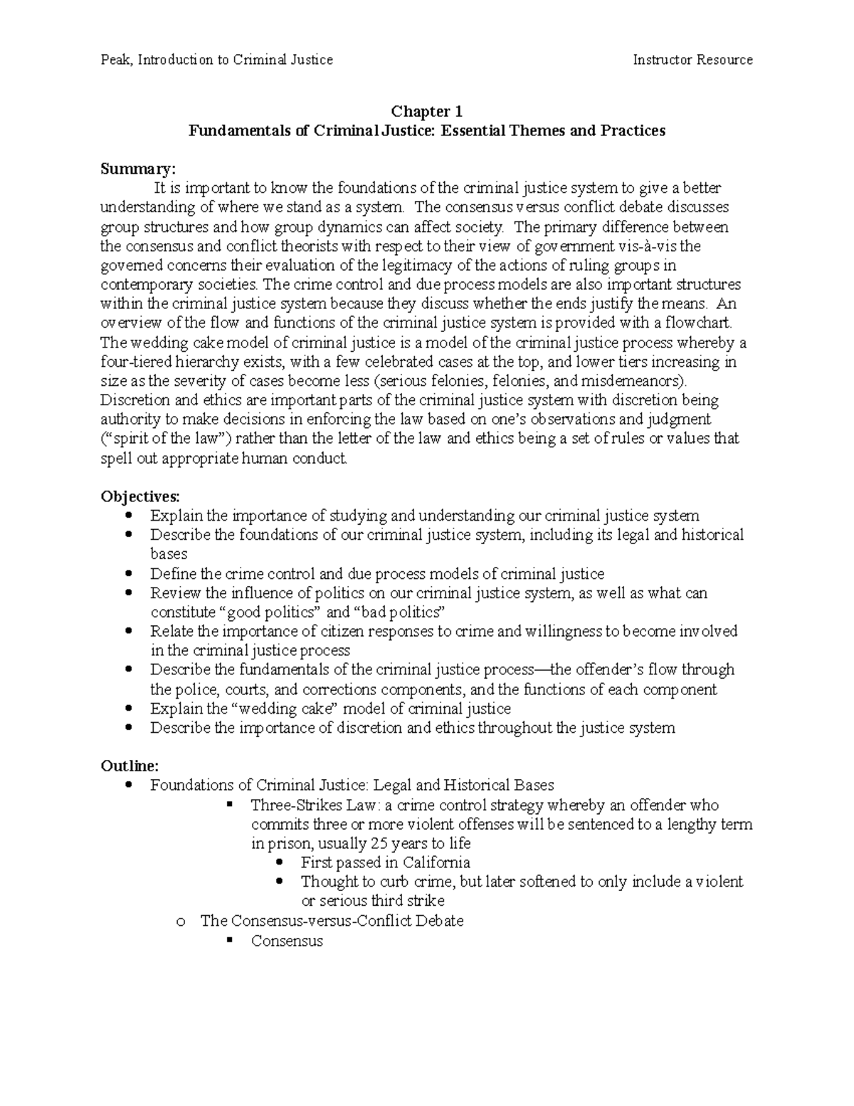 Chapter 1 Lecture Notes Fundamentals of Criminal Justice Essential ...