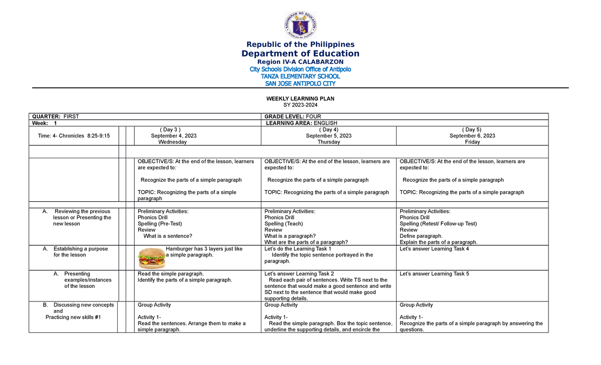 1st-Quarter WLP-in-Englis H-week-1 - Republic of the Philippines ...