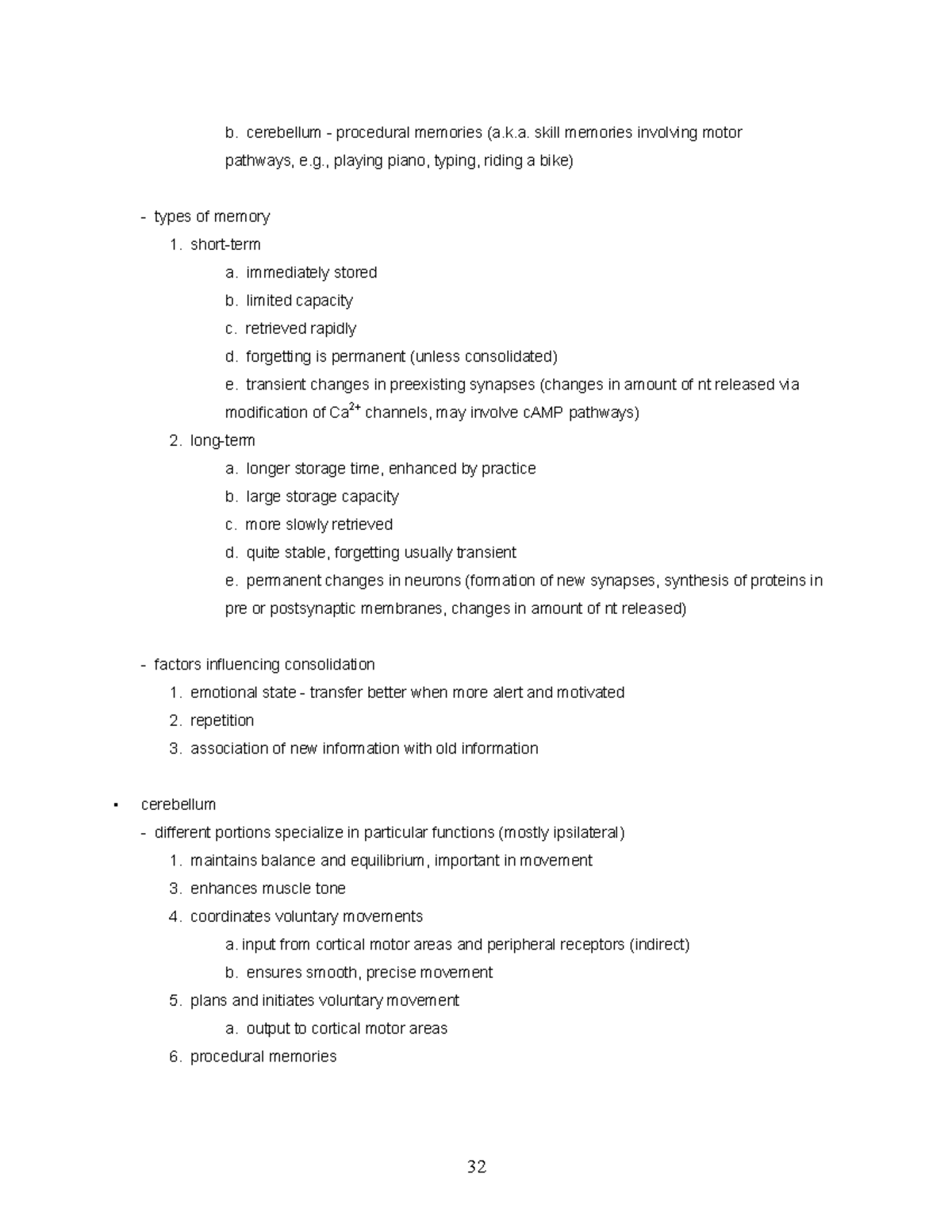 Human-Physiology 2 - Human Physiology Lecture Notes - b. cerebellum ...