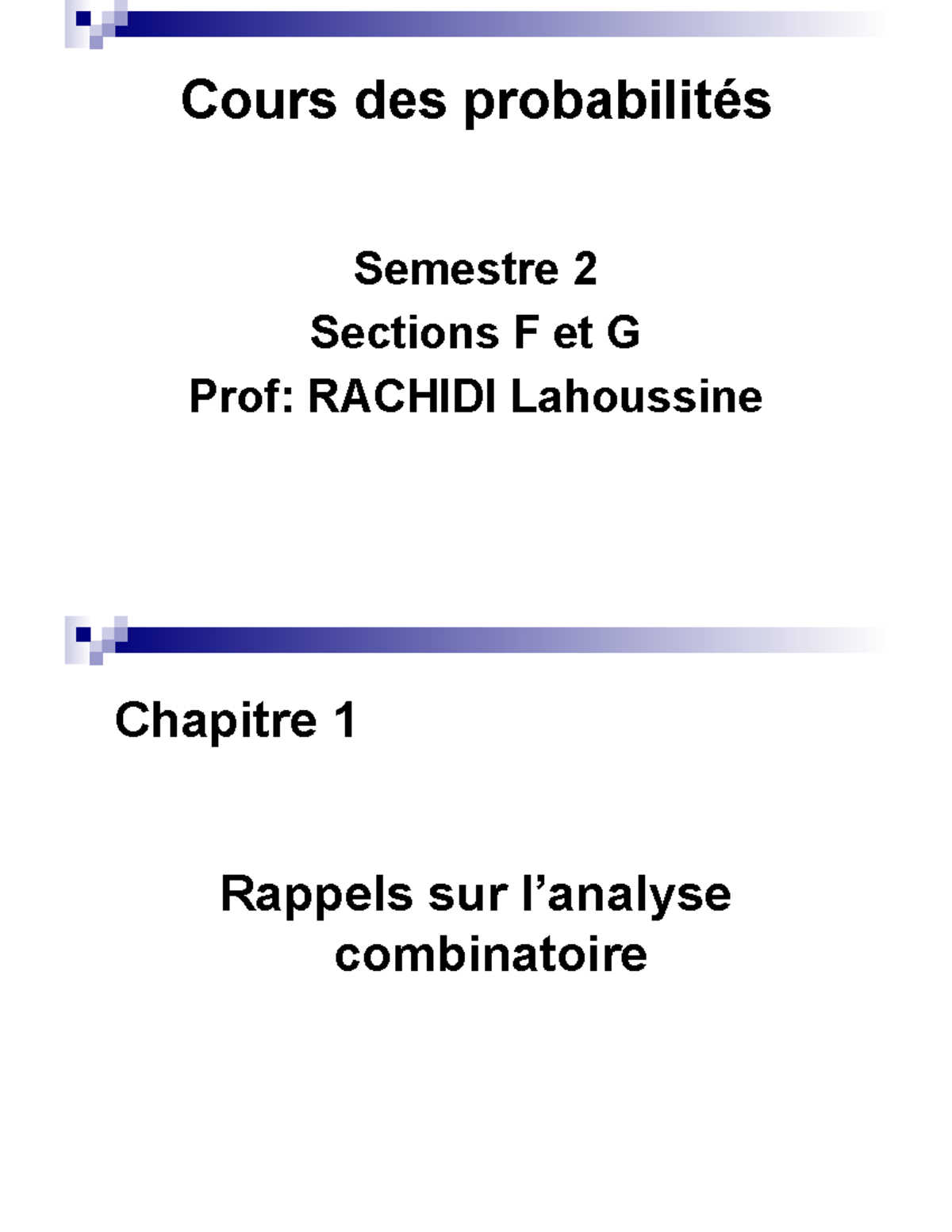 Rappels Sur L’analyse Combinatoire - Cours Des Probabilités Semestre 2 ...