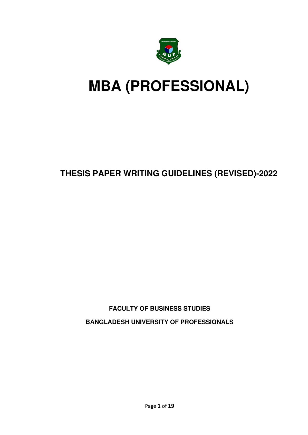 mba thesis guidelines