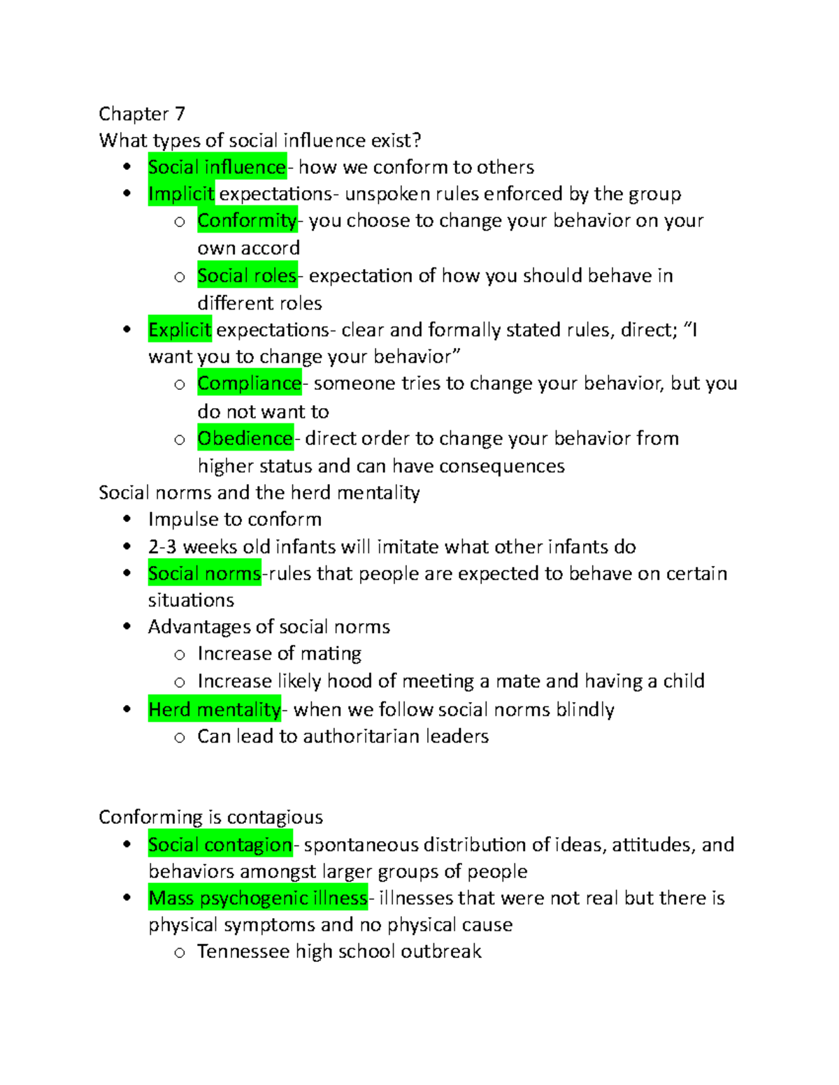 Chapter 7 - Prof. Dugas - Chapter 7 What types of social influence ...