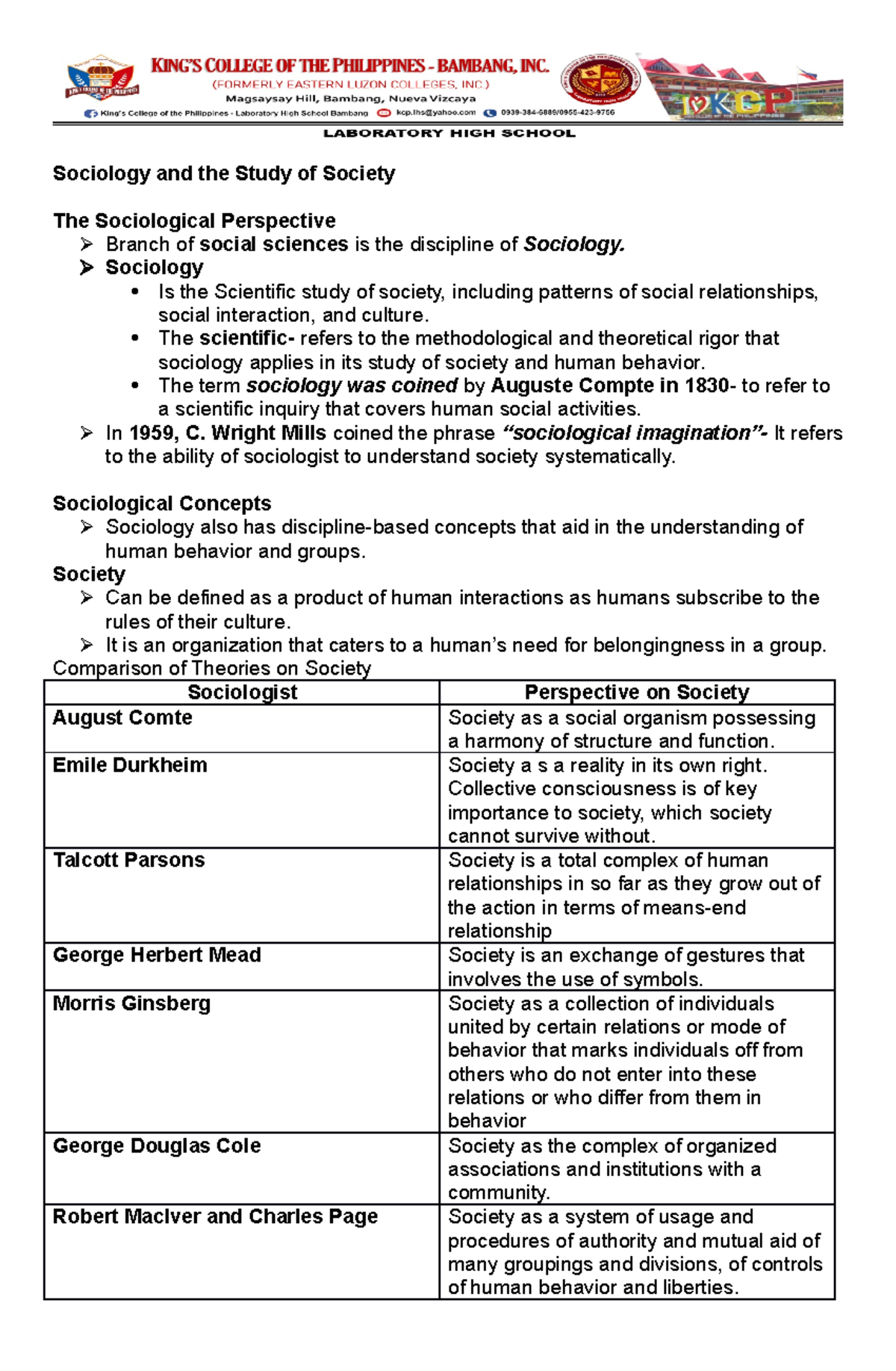 4rth Topic Sociology And The Study Of Society - Sociology And The Study ...