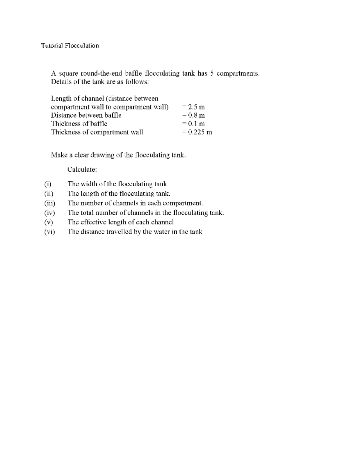 Tutorial Flocculation (Student Copy) - Water Treatment - Tutorial ...