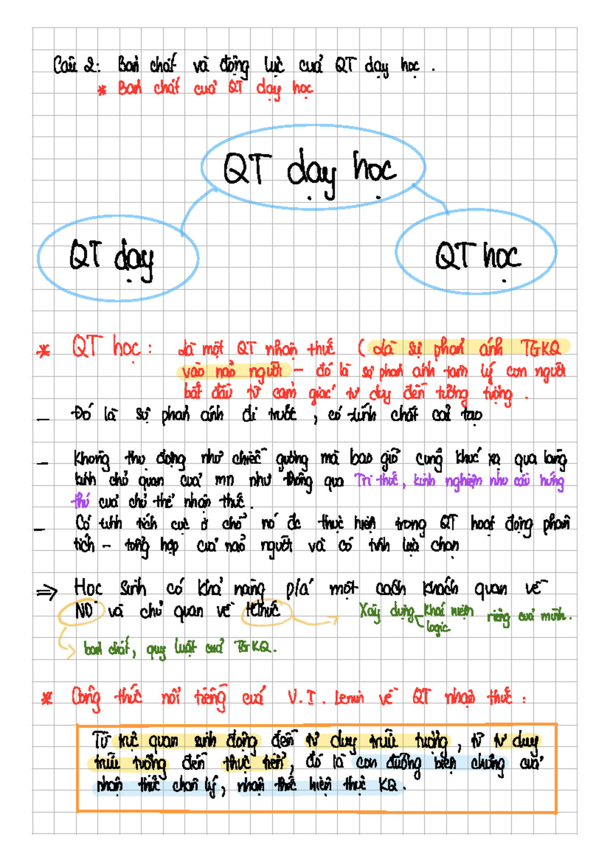 Đề cương GDH - Đề cương GDH - Caú 2: Ban chat va doing luc QT day hoc ...