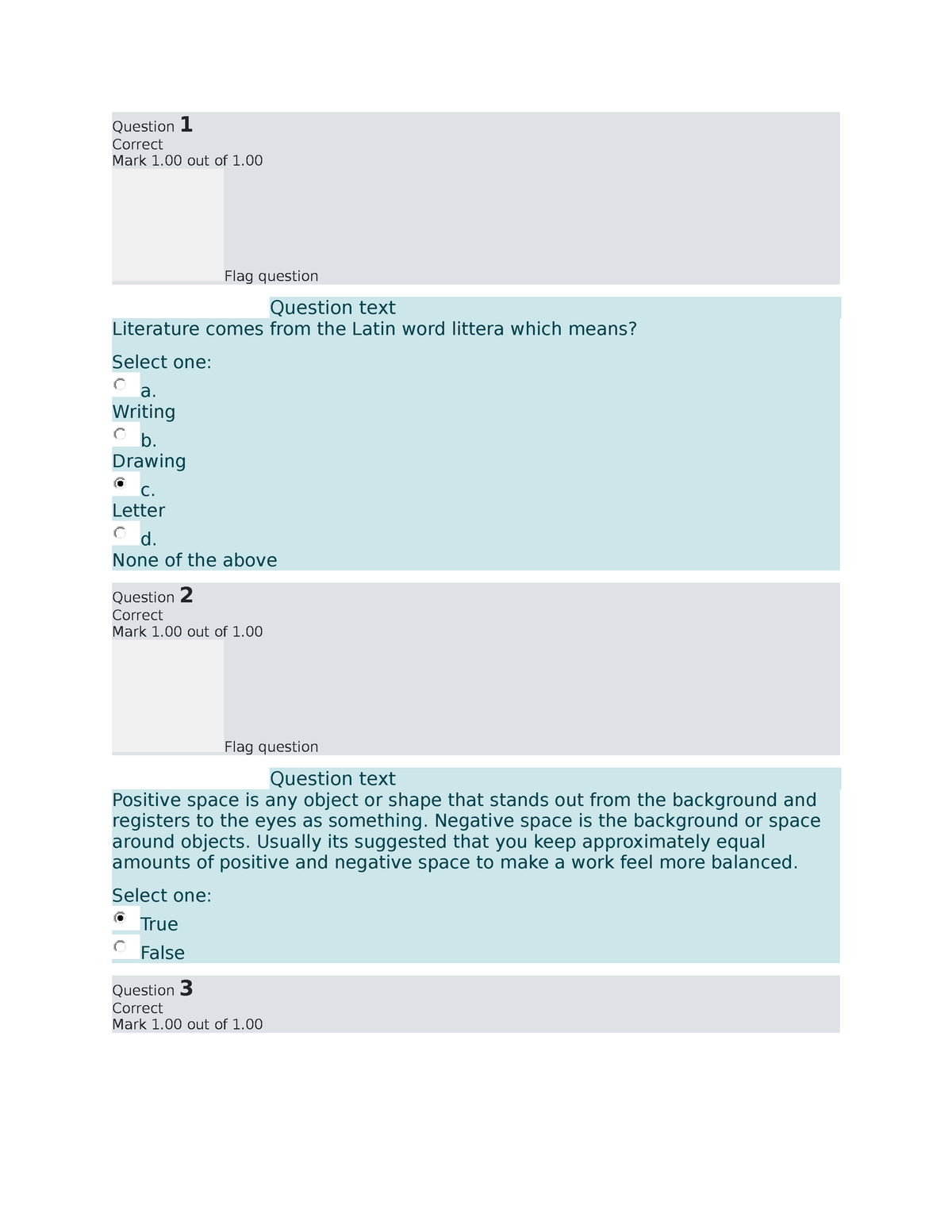 UGRD-GE6115 Art Appreciation Prelim FOCUS SA STUDY - Question 1 Correct ...