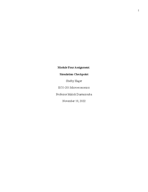 ECO 201 4-2 Simulation Checkpoint Assignment - ECO 201 Project Template ...