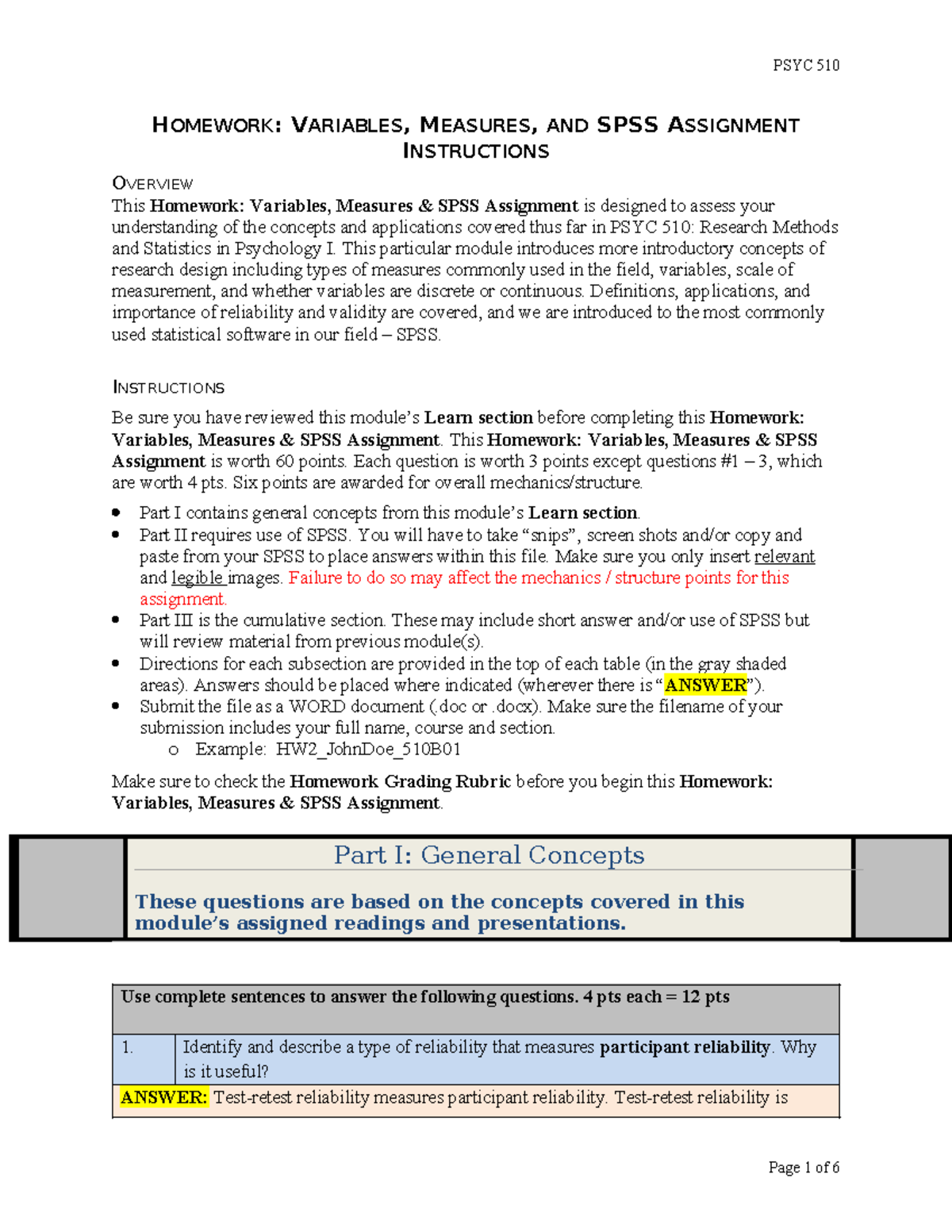 HW2 510D06 - Homework 2 - HOMEWORK: VARIABLES, MEASURES, AND SPSS ...