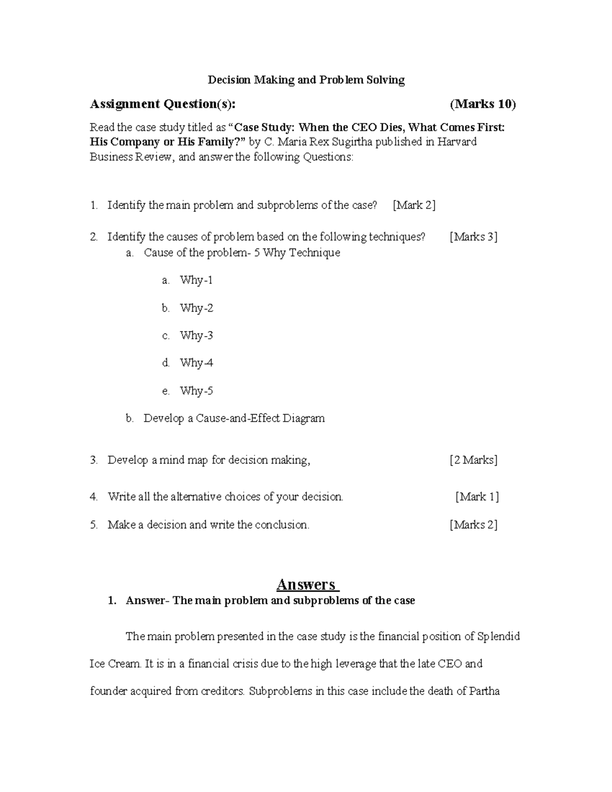 Decision Making and Problem Solving - Decision Making and Problem ...
