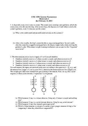 Hw5 - Homework assignment 5 - CISC 3250: Systems Neuroscience Homework ...