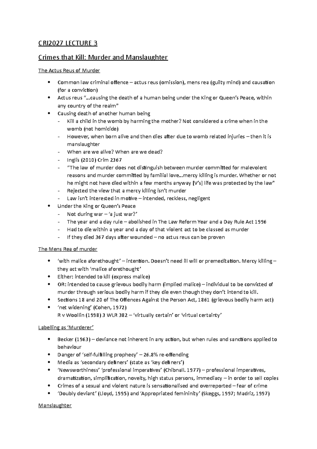 CRI2027 Lecture 3 Helen Baker CRI2027 EdgeHill Studocu