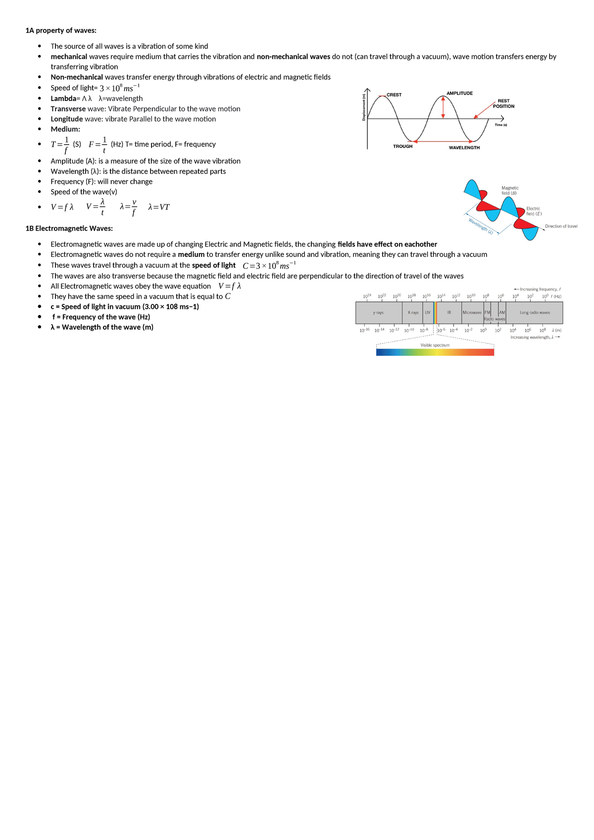 1A property of waves - Notes for SAC aos 1 unit 1 physics. - 1A ...