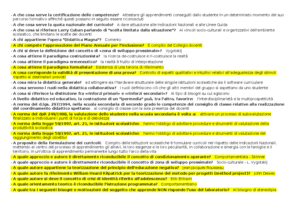 Database domande Didattica - A che cosa serve la certificazione delle ...