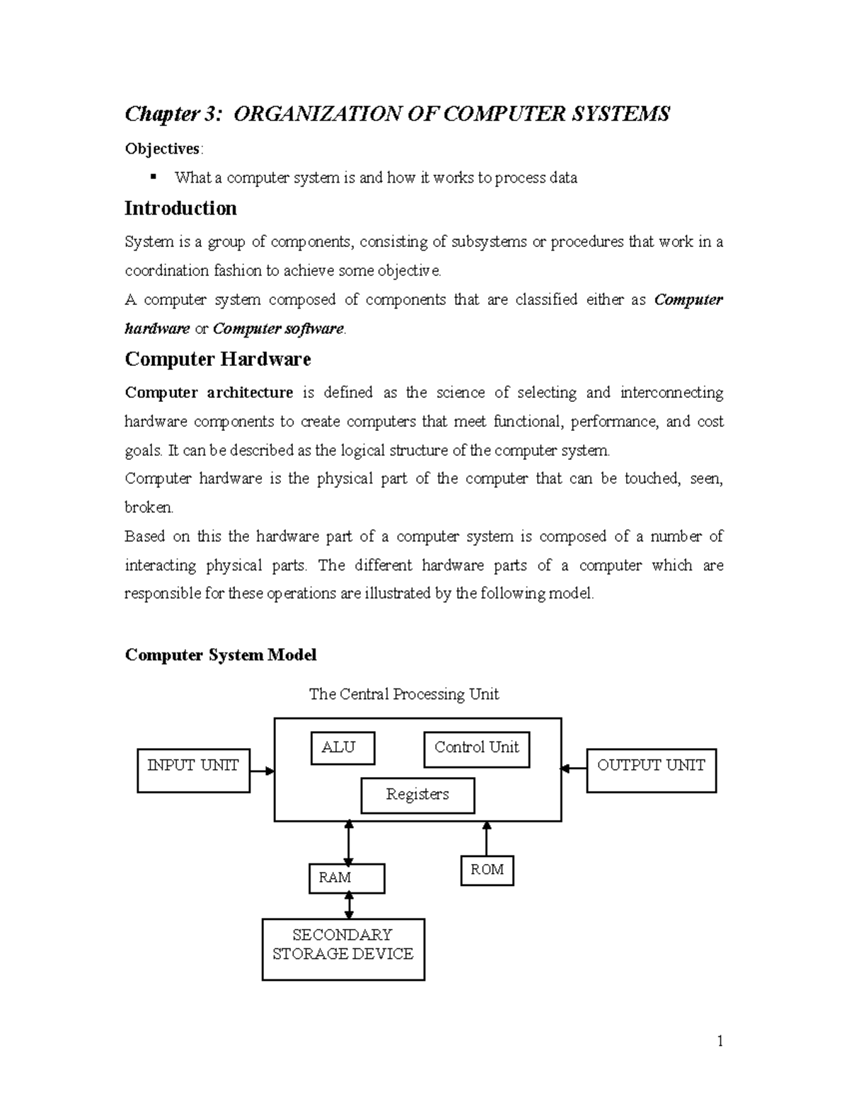 Chapter 3 - Very nice - Chapter 3: ORGANIZATION OF COMPUTER SYSTEMS ...