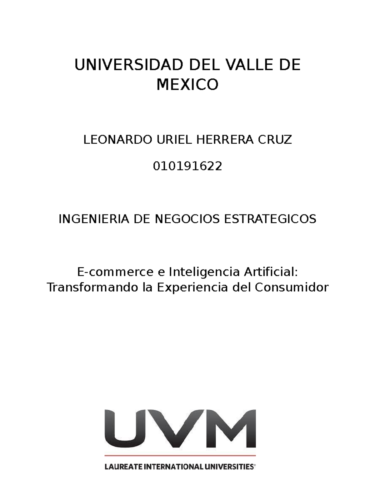 Ensayo e commerce e IA Leonardo Uriel Herrera Cruz - UNIVERSIDAD DEL ...