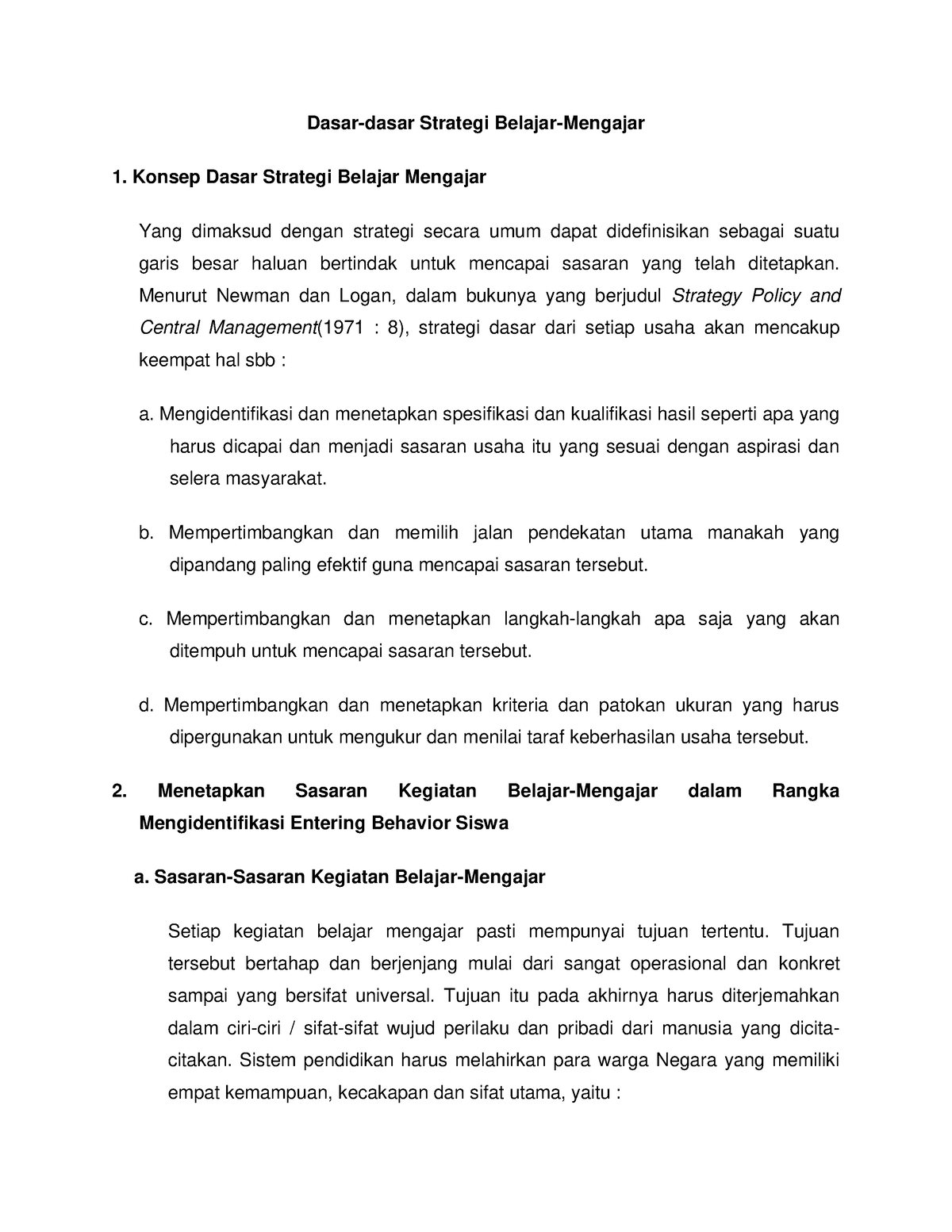 Dasar 2 SBM - Soal - Dasar-dasar Strategi Belajar-Mengajar Konsep Dasar ...