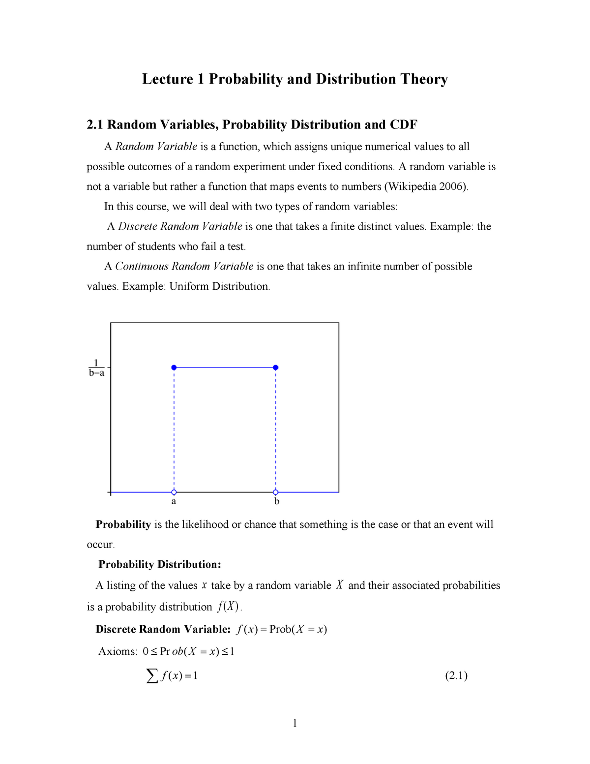 lecture-1-probability-and-distribution-theory-cufe-a-random-variable