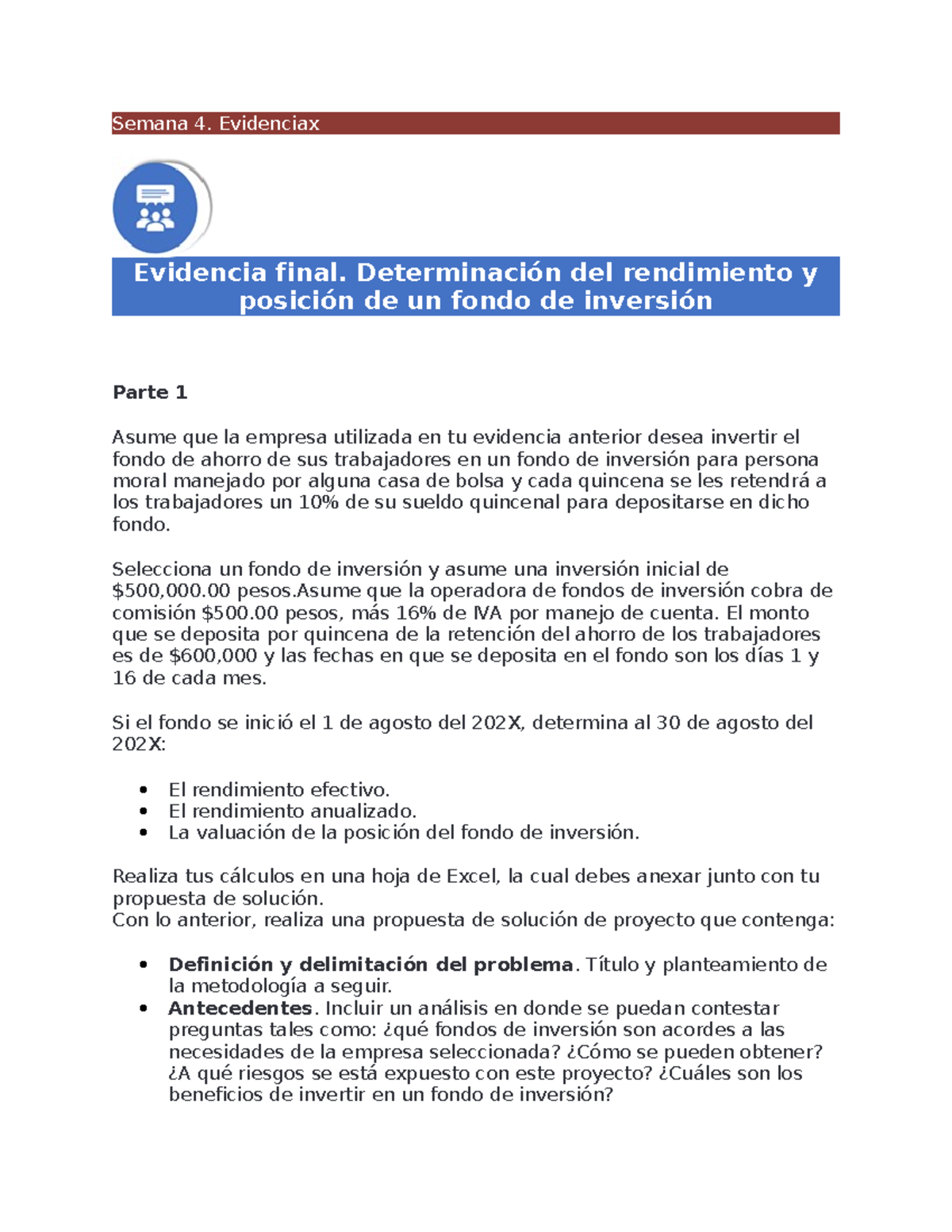 Evidencia Final Tópicos selectos de Finanzas - Semana 4. Evidenciax ...
