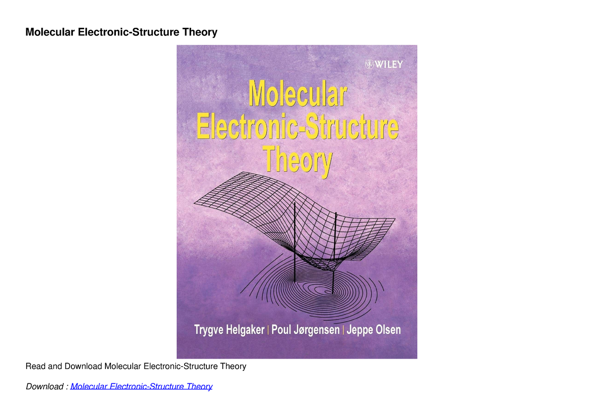 PDF/READ Molecular Electronic-Structure Theory - Molecular Electronic ...