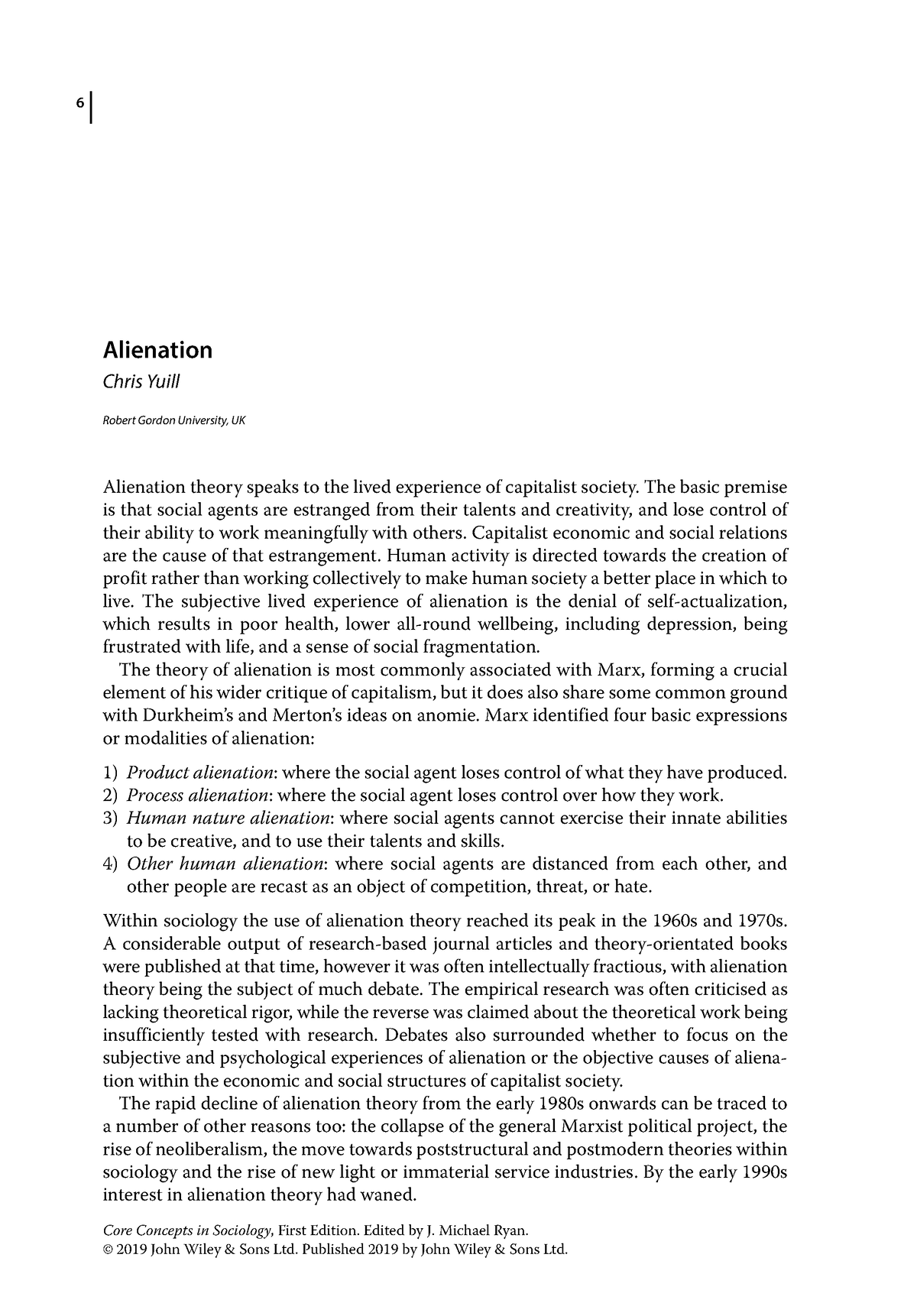 Alienation Definition - Core Concepts In Sociology, First Edition ...