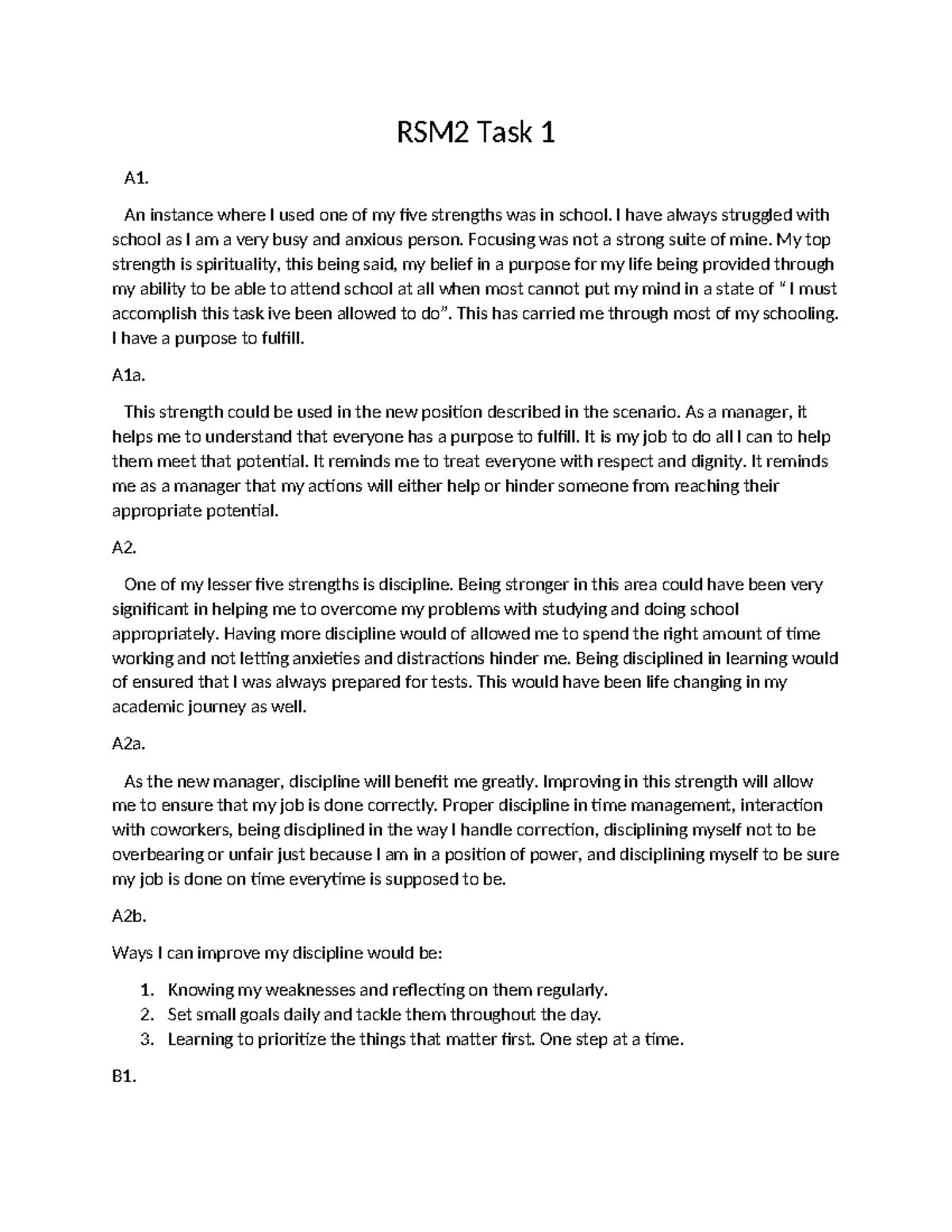 RSM2 Task 1 - Task 1 - RSM2 Task 1 A1. An instance where I used one of ...