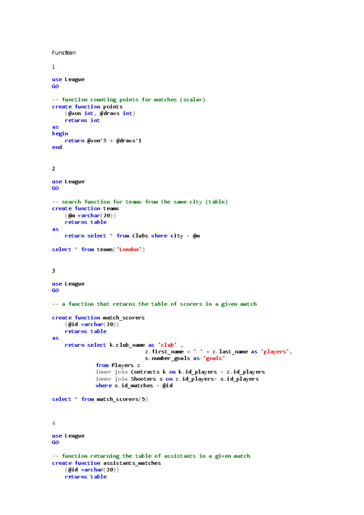 Course - Function 1 use League GO - function counting points for ...