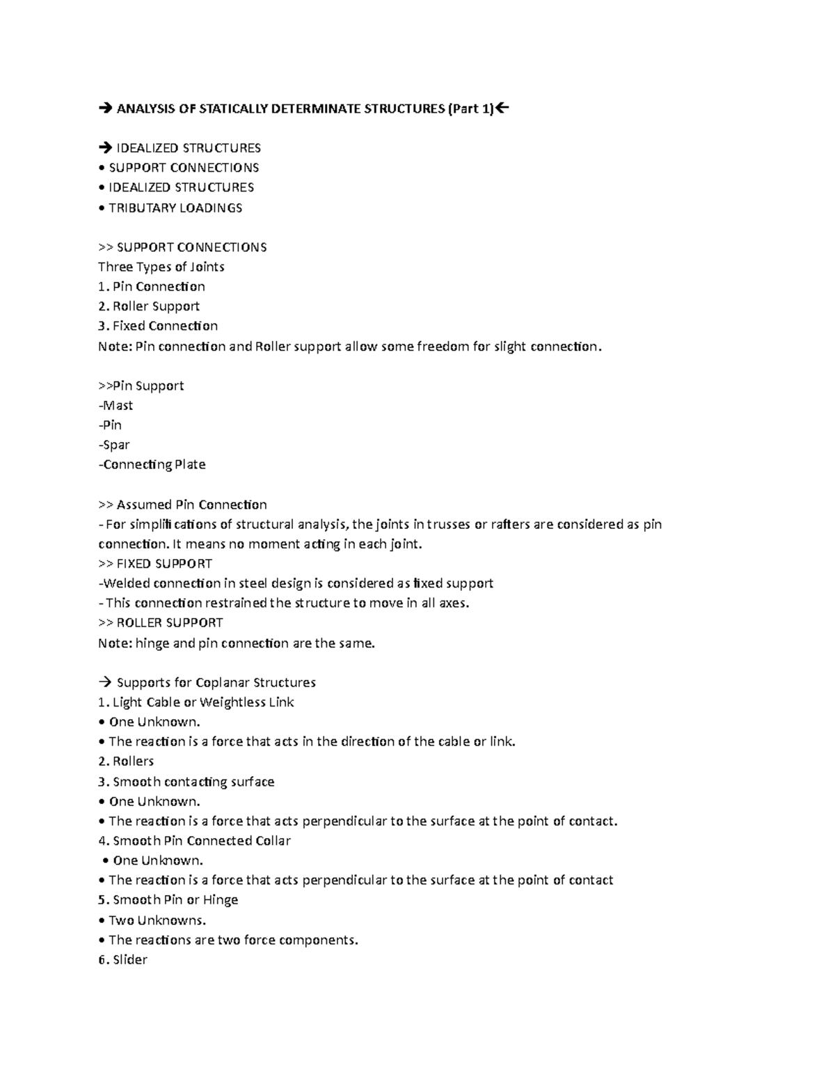 Analysis OF Statically Determinate Structures - ANALYSIS OF STATICALLY ...