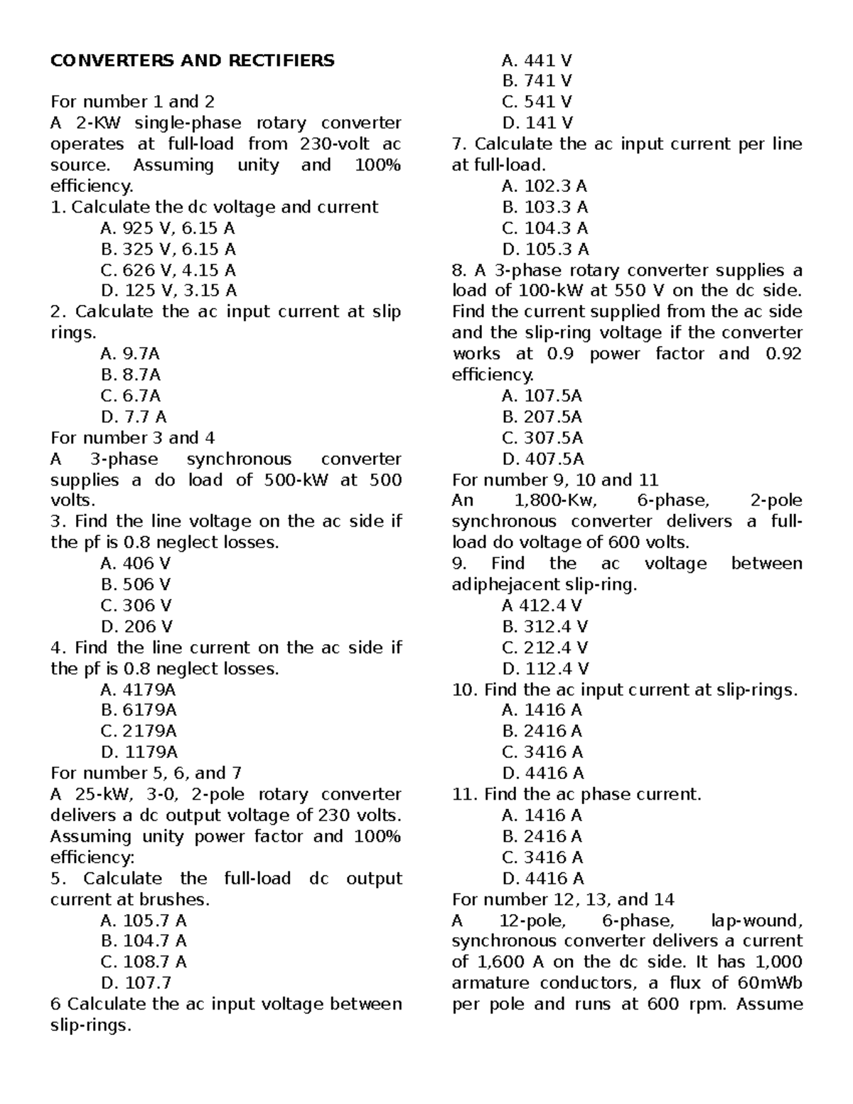 11 ConvertersandRectifiers CONVERTERS AND RECTIFIERS For number 1