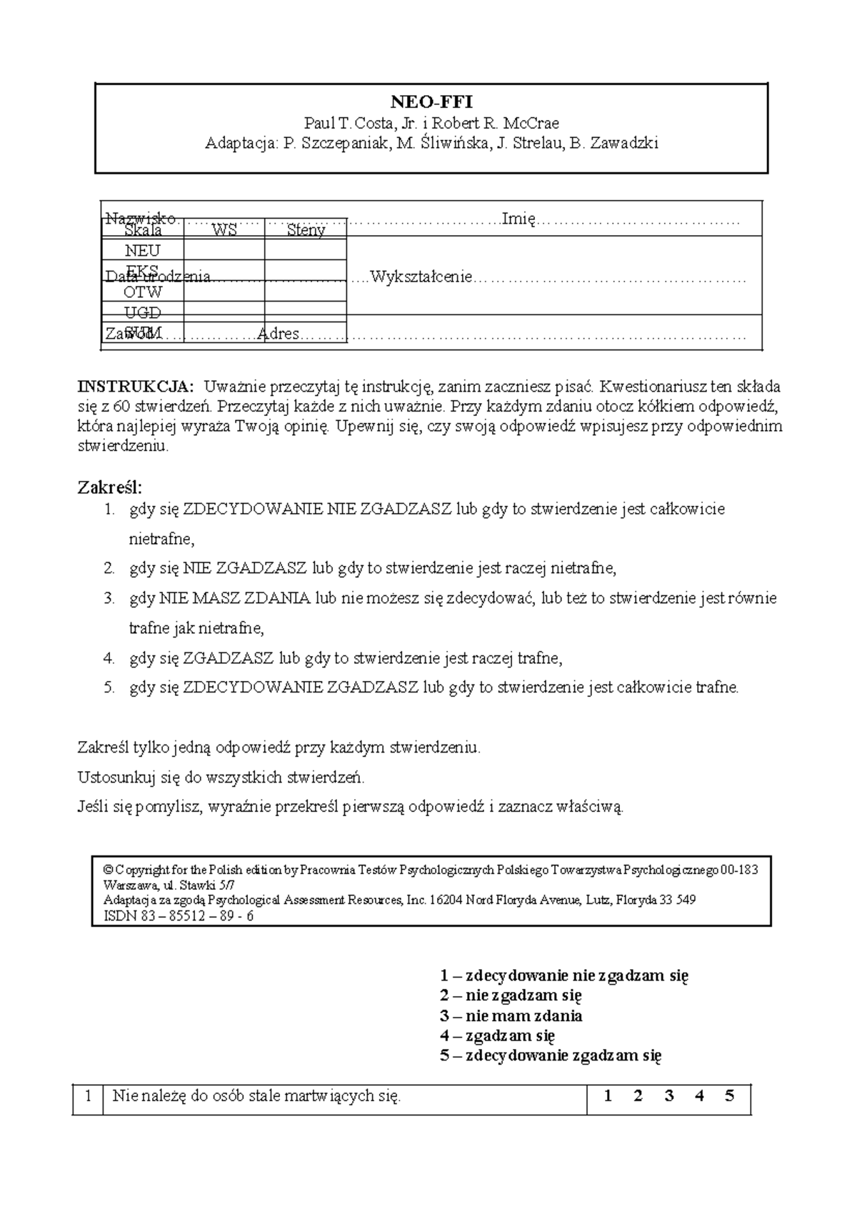 509718311 test NEO FFI - INSTRUKCJA: Uważnie przeczytaj tę instrukcję