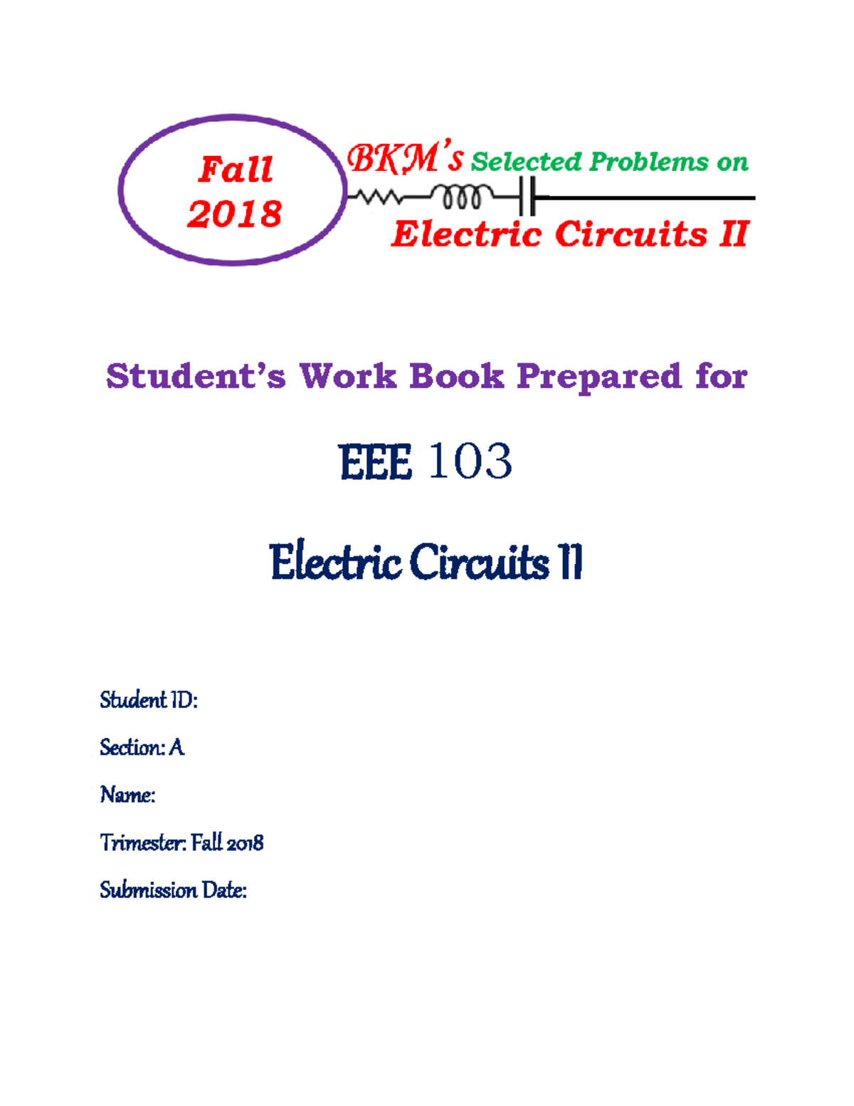 183 EEE103 Student Work Book - Student’s Work Book Prepared for EEE 103 ...