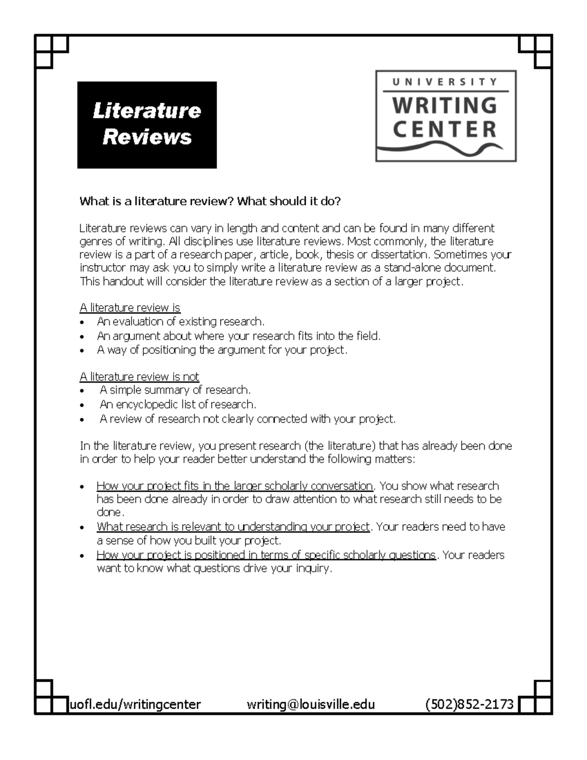 writing a literature review essay