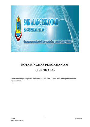 NOTA Pengajian AM - SEM 1 (PAM) - PUBLISHER : CHANNEL HIMPUNAN NOTA ...