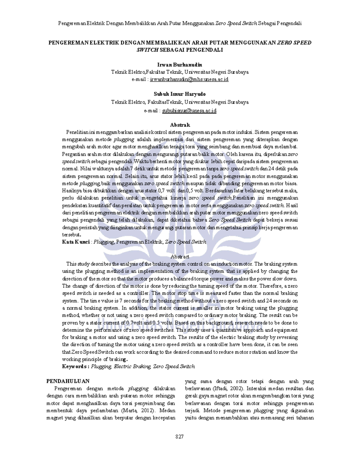 Journal for electrical engineering 164 pengereman elektrik dengan