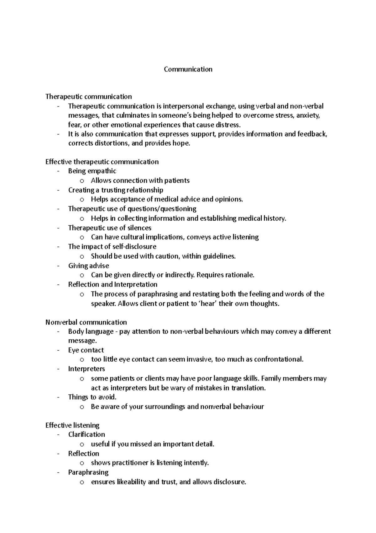 QUIZ 3 Quiz 3 Communication Therapeutic communication Therapeutic communication is