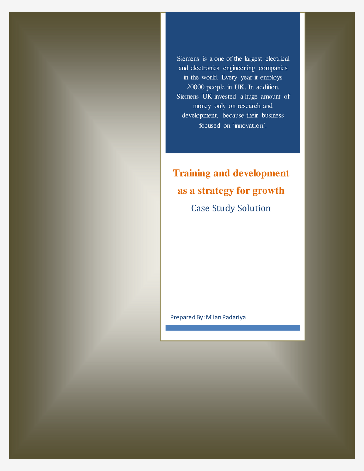 siemens training and development case study