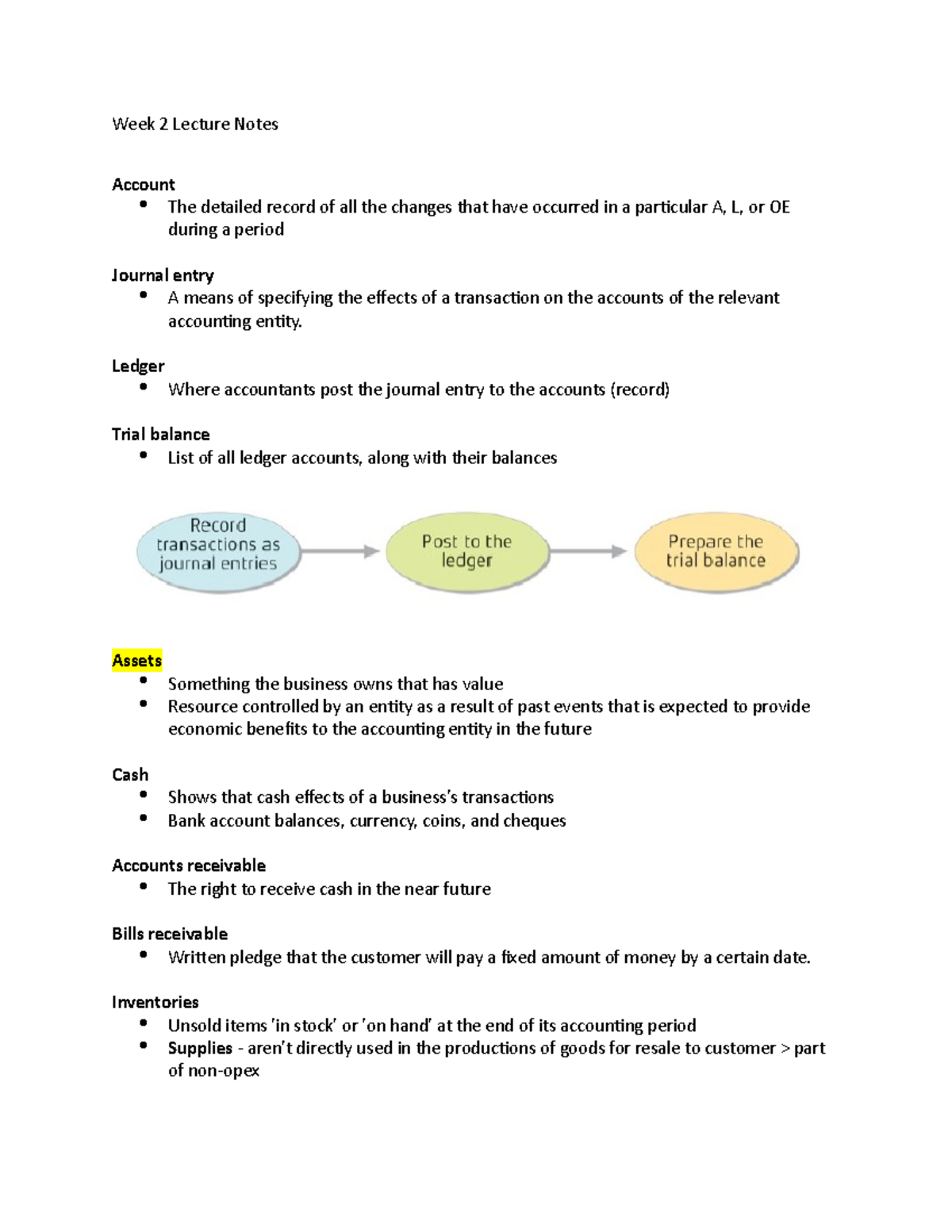 ACC4001 Week 2 Lecture Notes - Week 2 Lecture Notes Account The ...