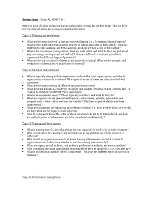 Chapter 8- Performance Management-1 - Topic 8 Managing Performance ...