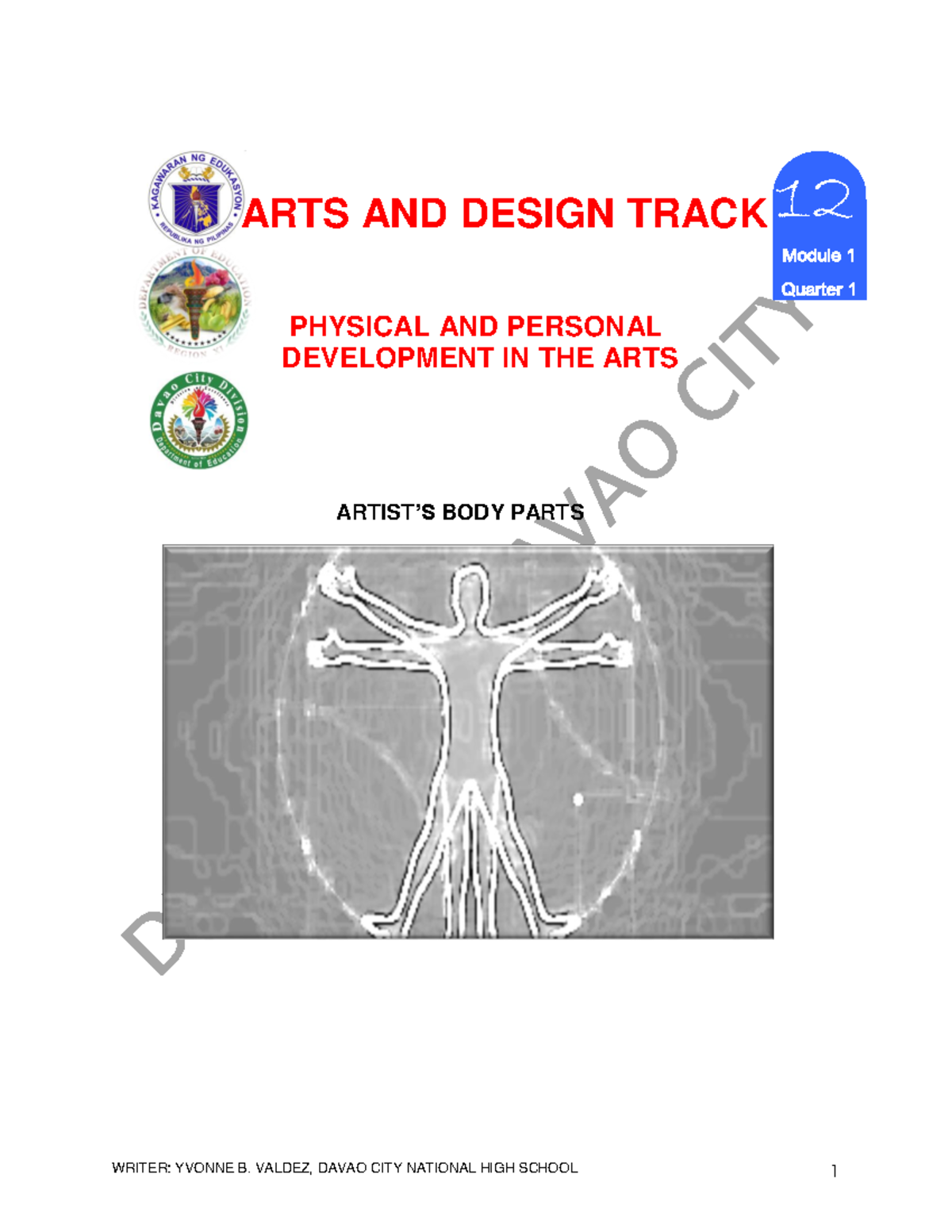 Q1 PPDA 12 Module 1 Q1 PPDA ARTS AND DESIGN TRACK PHYSICAL AND