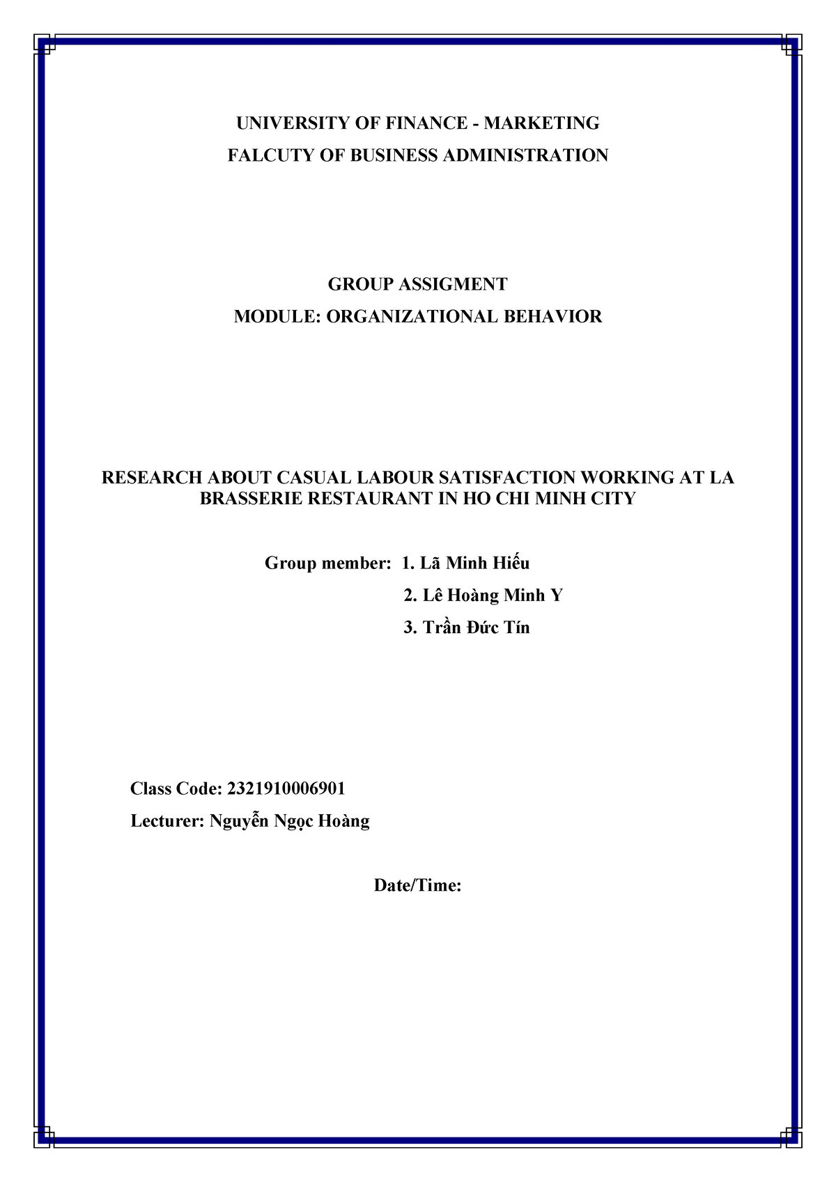 master thesis in organizational behavior