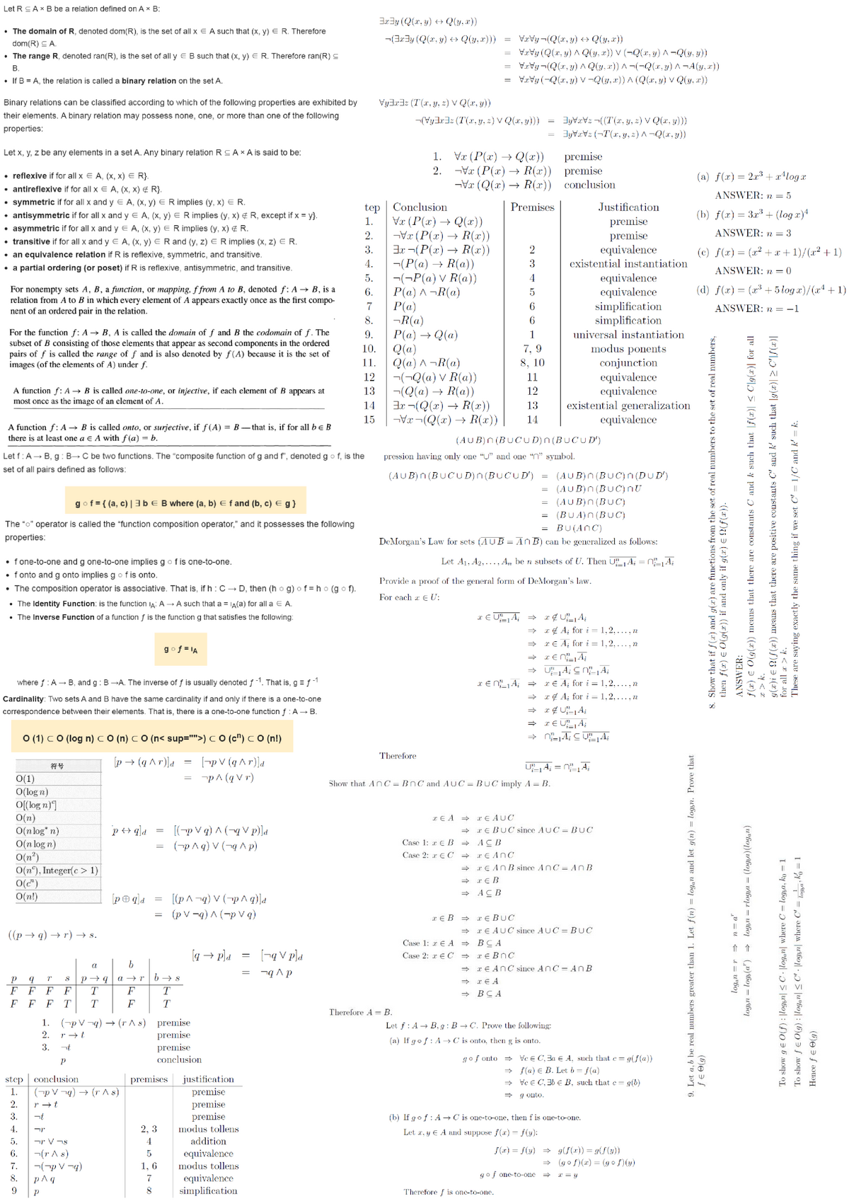 sequences and series cheat sheet