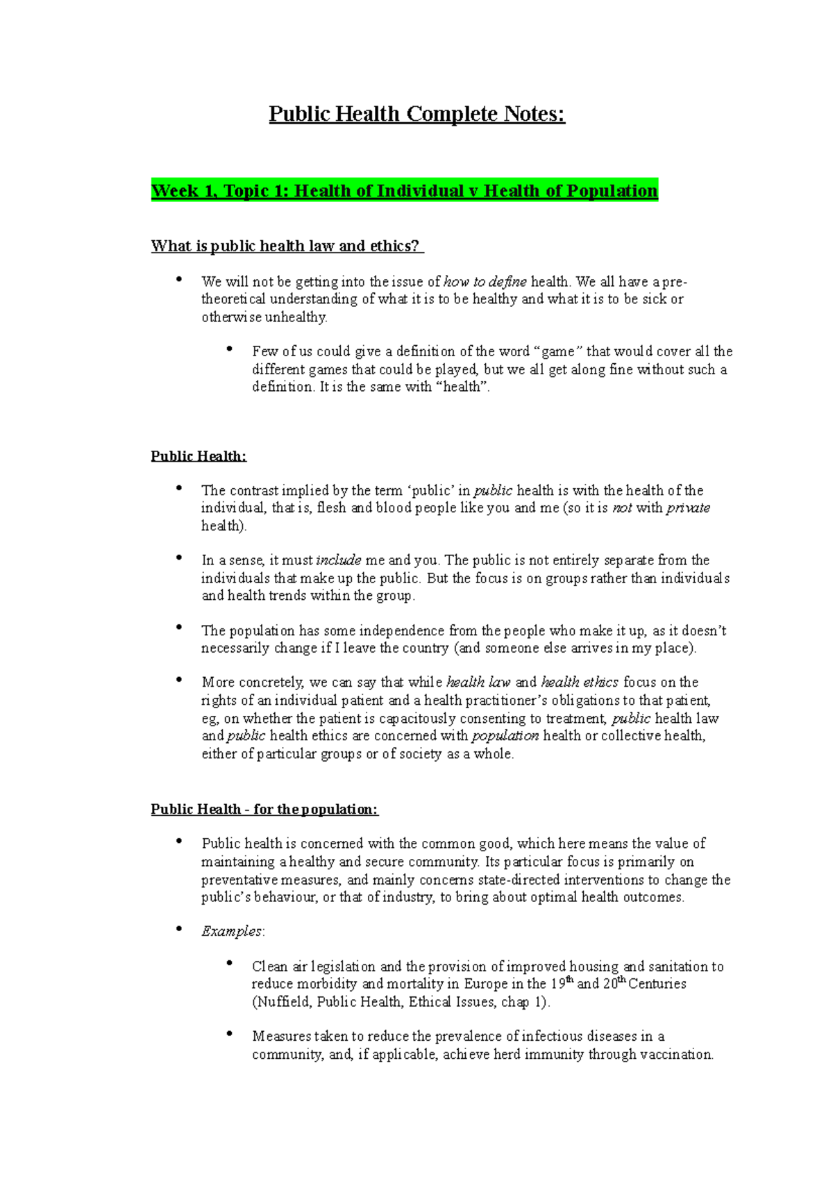 Public Health Complete Notes - We all have a pre- theoretical ...