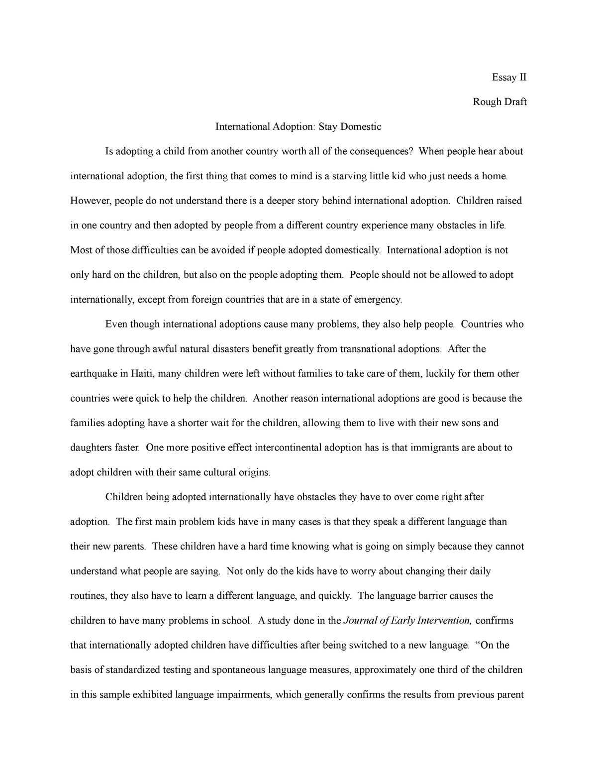college essay about being adopted