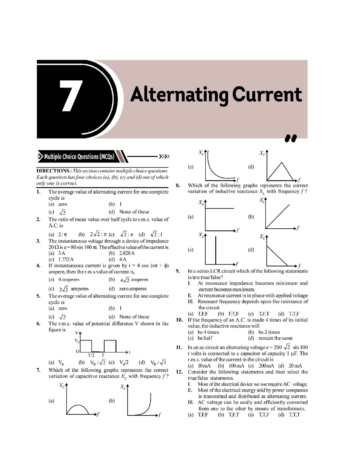 7. Alternating Current - Physics - Studocu