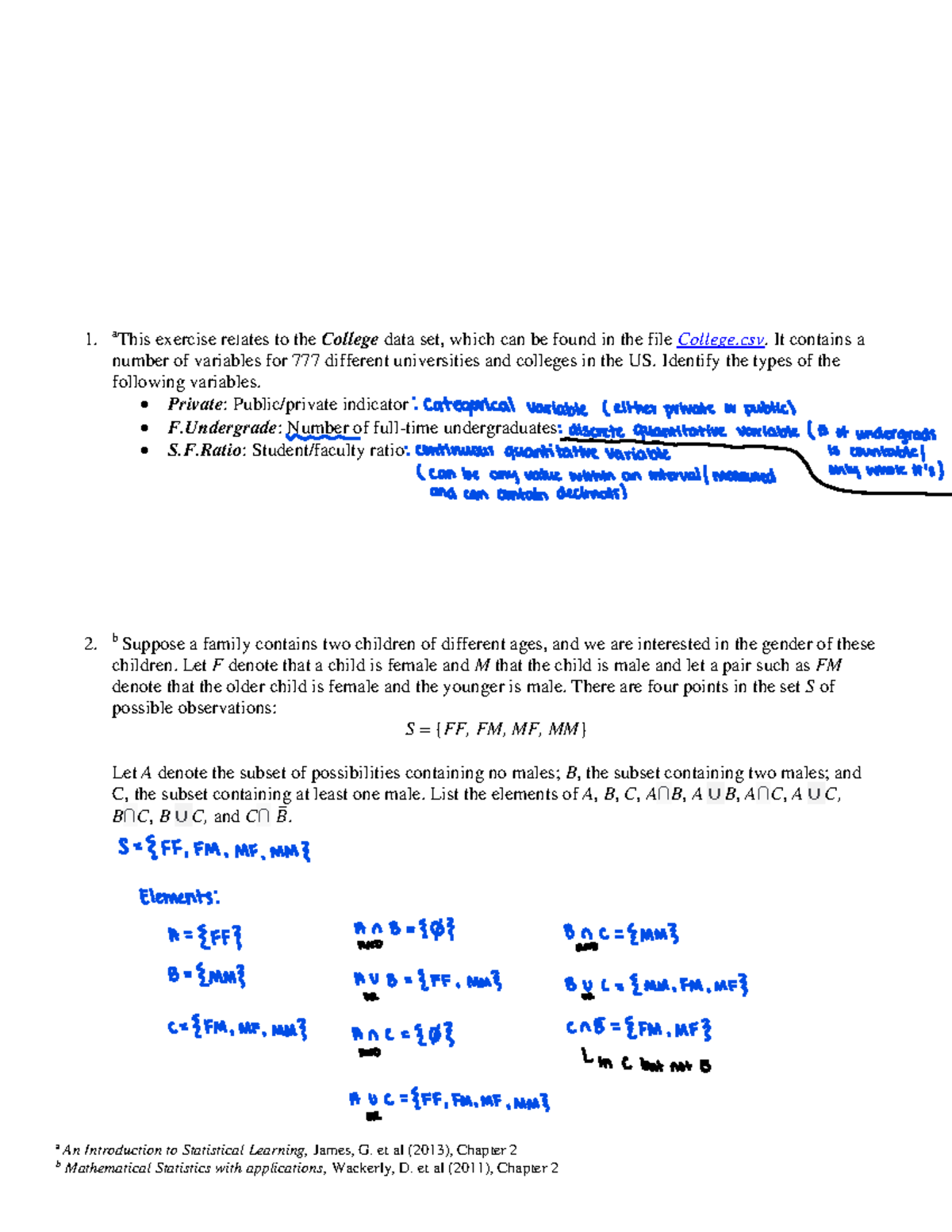Homework 1 - a An Introduction to Statistical Learning, James, G. et al ...