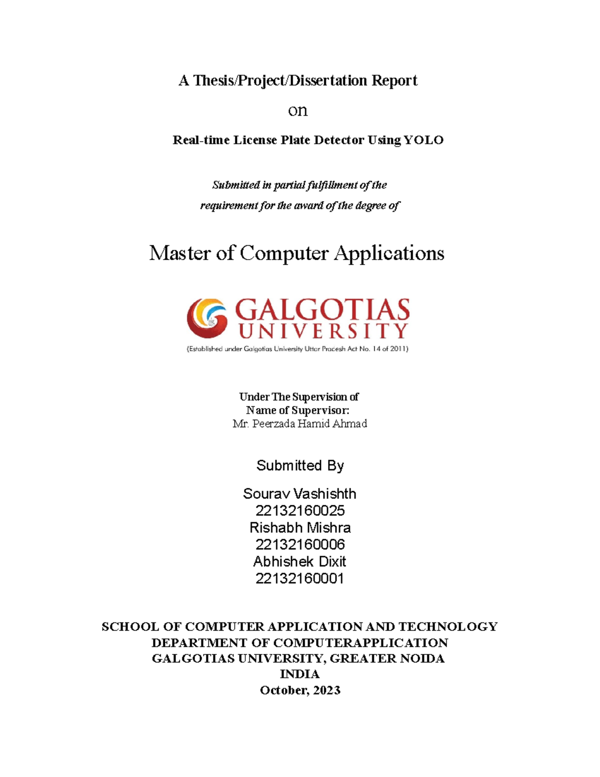 2.SCAT Project Report Format MID TERM Format Review - A Thesis/Project ...