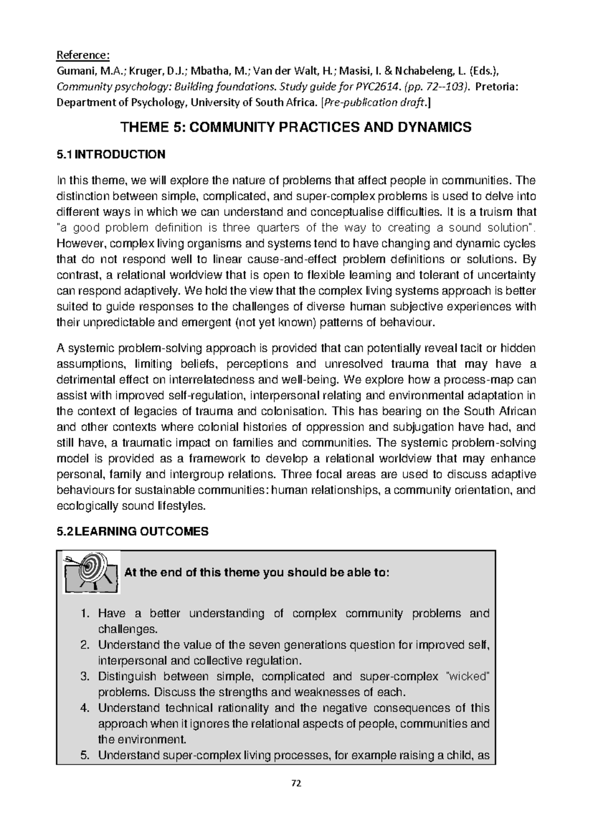 Kruger DJ 2017 Community practices and dynamics - Reference: Gumani, M ...