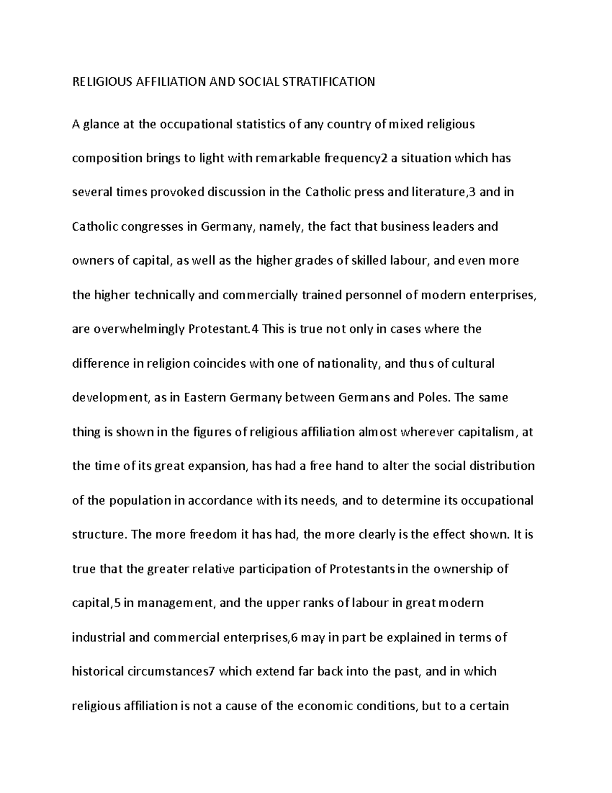 APSOSC2340 Religious Affiliation AND Social Stratification