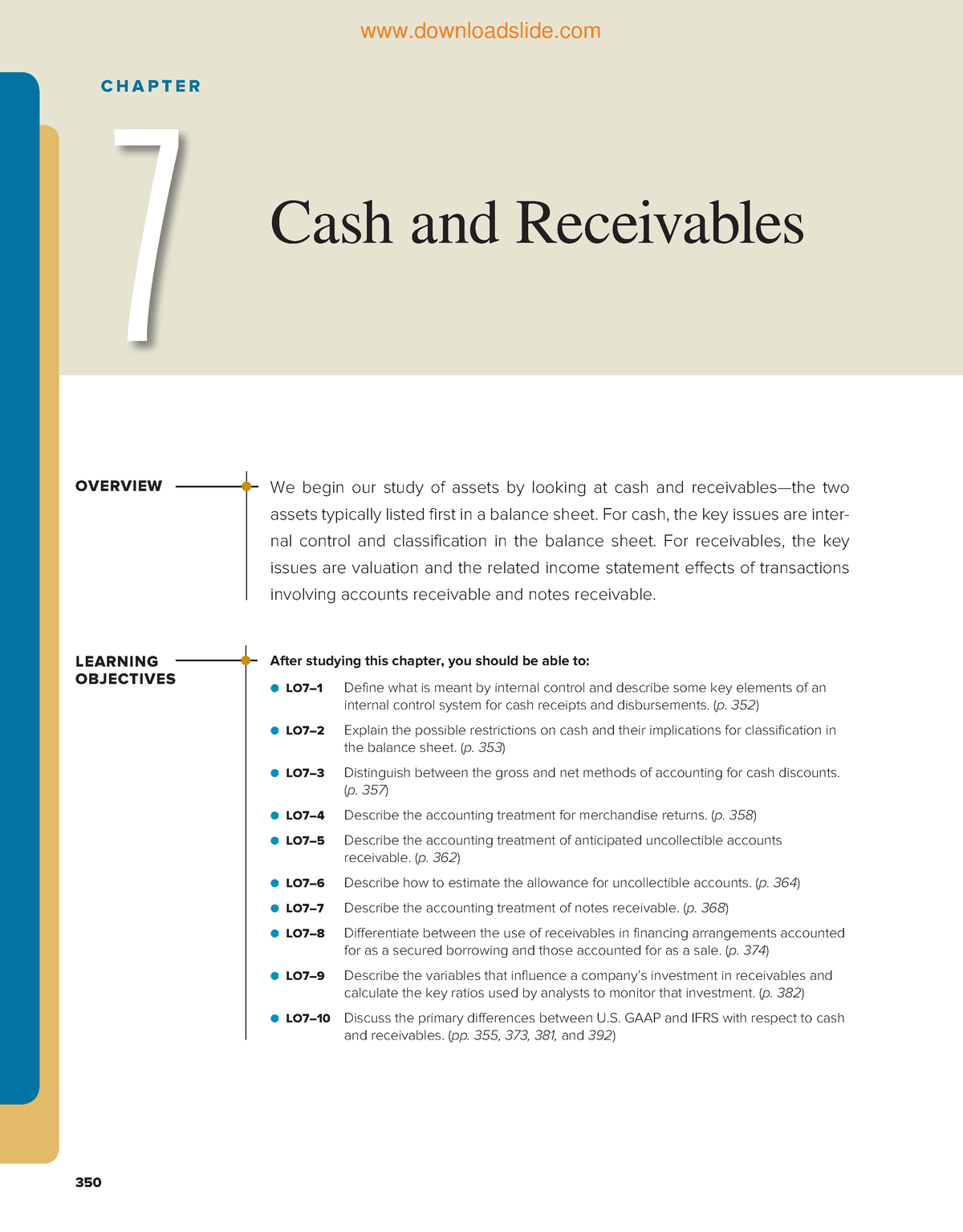 Chapter 7-pages-381-438 - 350 7 Cash And Receivables C H A P T E R We ...